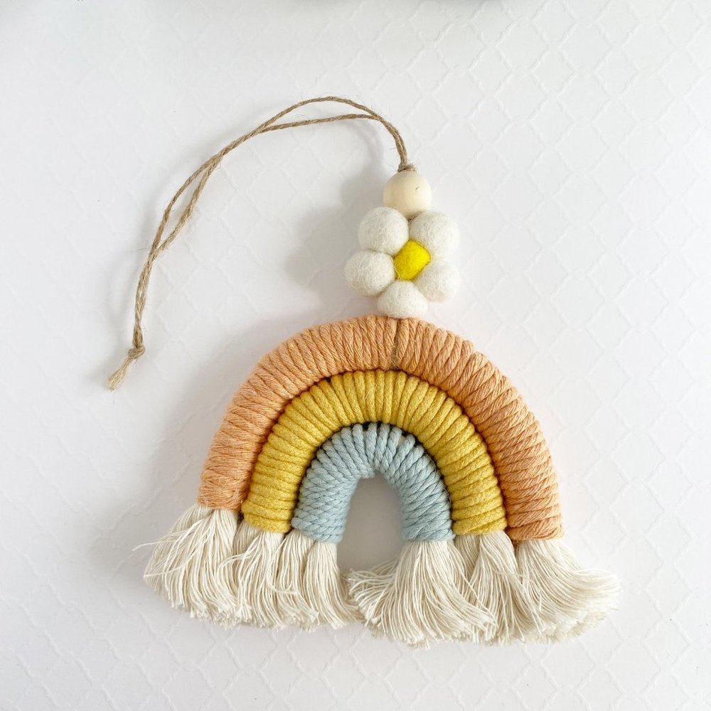Macrame Wall Hanging, Nursery Wall Hanging, Boho Macrame Decorations, Rainbow Ma